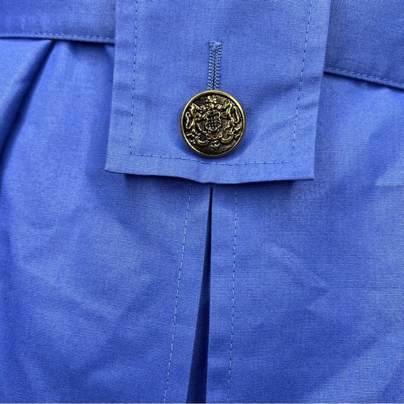 Vintage London Fog Long Belted Trench Coat in Blue Size 12 Made in USA - Picture 5 of 10